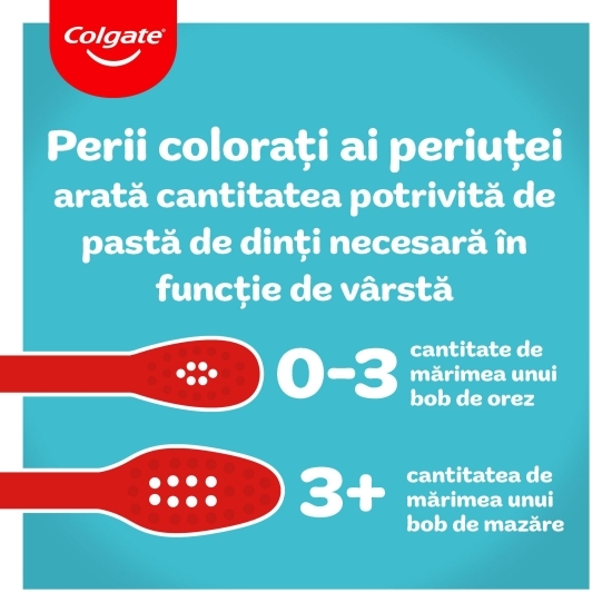 Pastă de dinți pentru copii cu fluor, vârstă 3-5 ani, aromă de căpșuni, 50ml