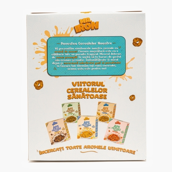 Cereale vegane cu aromă de cocos, cu 30% proteină, fără zahăr, low carb, fără gluten 250g