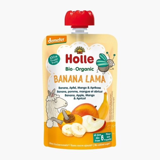 Piure eco de banane, mere, mango și caise pentru copii, +6 luni, 100g