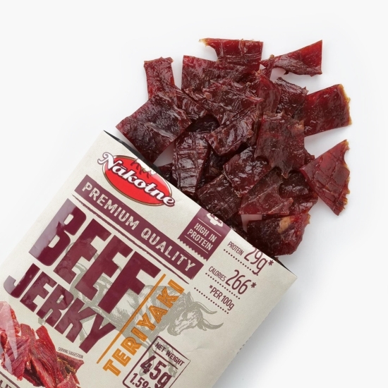 Snack carne de vită uscată și afumată Beef Jerky Teriyaki 45g