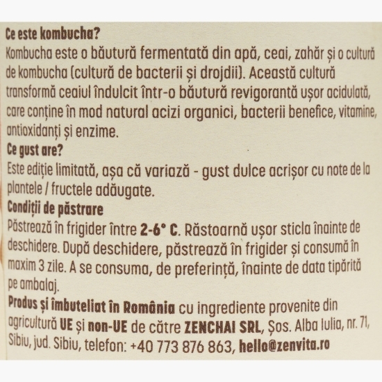 Kombucha cu pepene galben și zmeură (ediție limitată) 330ml