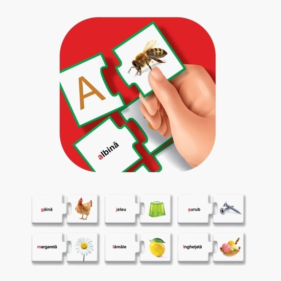 Învață alfabetul - puzzle distractiv, 60 piese, 3-6 ani