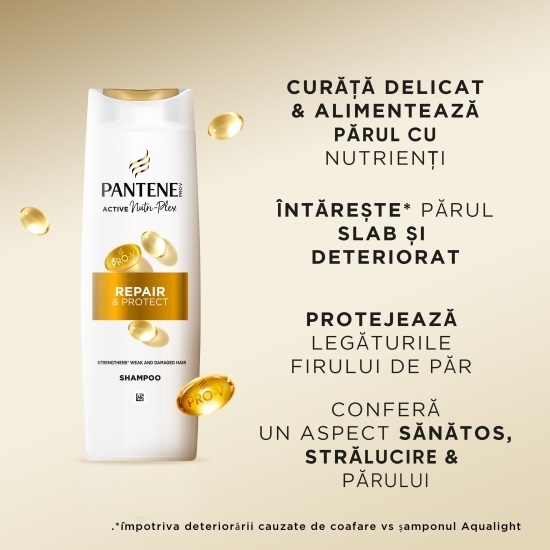 Șampon Pro-V Repair & Protect pentru păr deteriorat, 0.25l