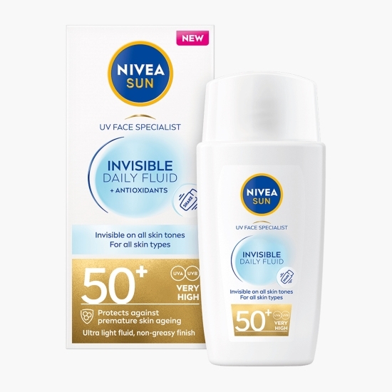 Fluid pentru ten cu antioxidanți și SPF50+ Invisible Daily Fluid 40ml