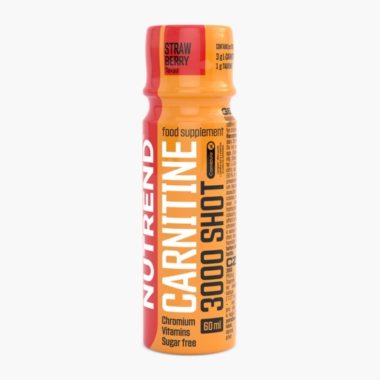 Carnitină lichidă shot 3000, aromă căpșuni, fără zahăr 60ml