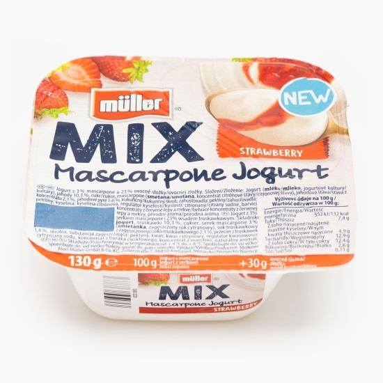 Iaurt mix mascarpone căpșuni 130g