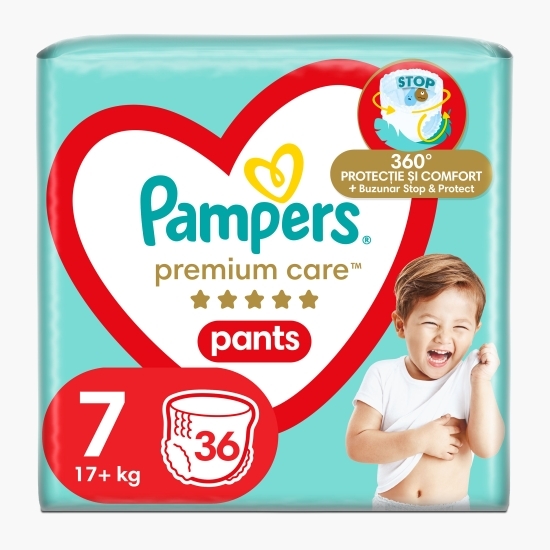 Scutece-chiloțel Premium Care Pants Mega Box mărimea 7, 17+ kg, 36 buc