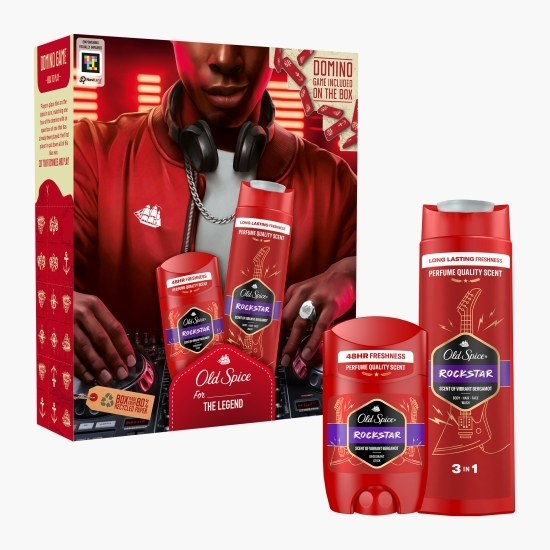 Set cadou Rockstar: gel de duș 250ml + deodorant stick 50ml