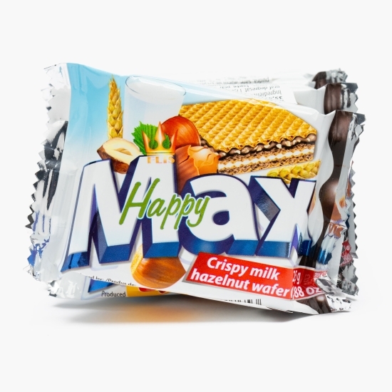 Napolitane mini cu cremă de alune și lapte Happy Max Mini 4x25g