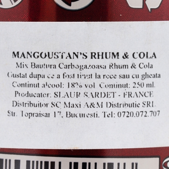 Rom cu cola 18% alc. doză 0.25l