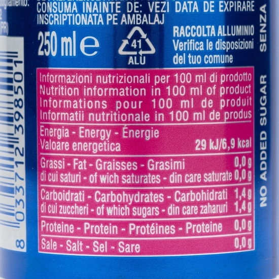 Băutură carbogazoasă Guarana, fără zahăr adăugat, doză 0.25l