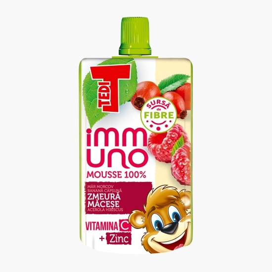 Mousse de fructe Immuno cu zmeură și măceșe 100g