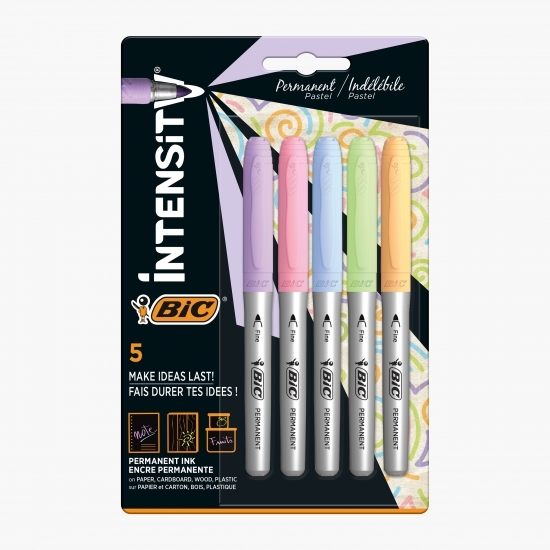 Set 5 markere permanente colorate Pastel