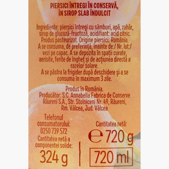 Compot piersici întregi 720g