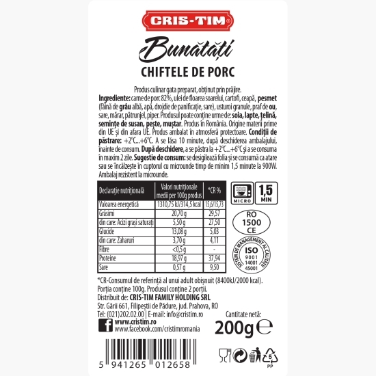 Chiftele de porc 200g