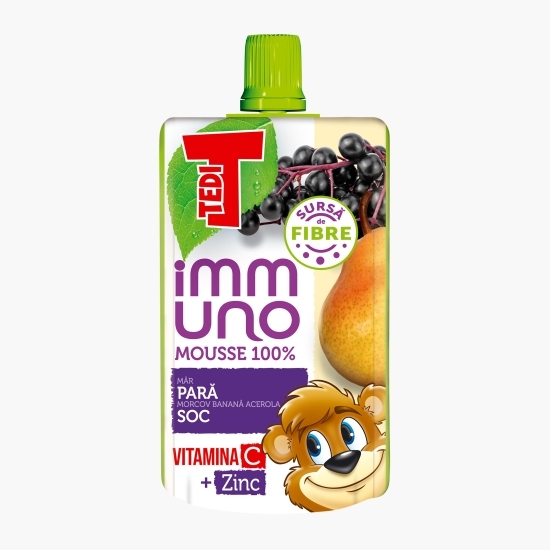 Mousse de fructe Immuno cu pară și soc 100g