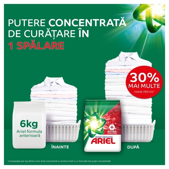 Detergent de rufe pudră +Extra Clean Power, 17 spălări, 1.3kg