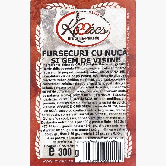 Fursecuri cu nucă și gem de vișine 300g