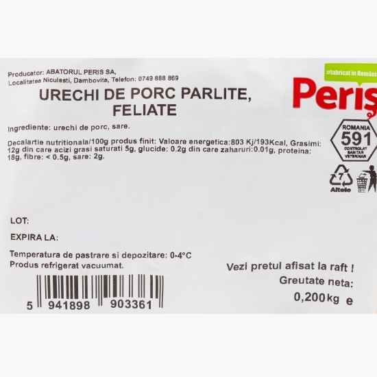 Urechi de porc pârlite, feliate 200g