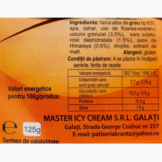 Covrigi împletiți cu roșii, usturoi și sare de Himalaya 125g