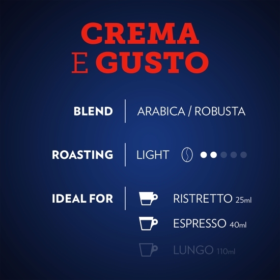 Crema e Gusto, 10 băuturi, capsule cafea compatibile Nespresso 