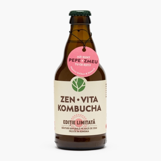 Kombucha cu pepene galben și zmeură (ediție limitată) 330ml