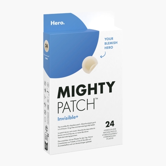 Plasturi hidrocoloidali anti acnee Mighty Patch Invisible+, 24 buc