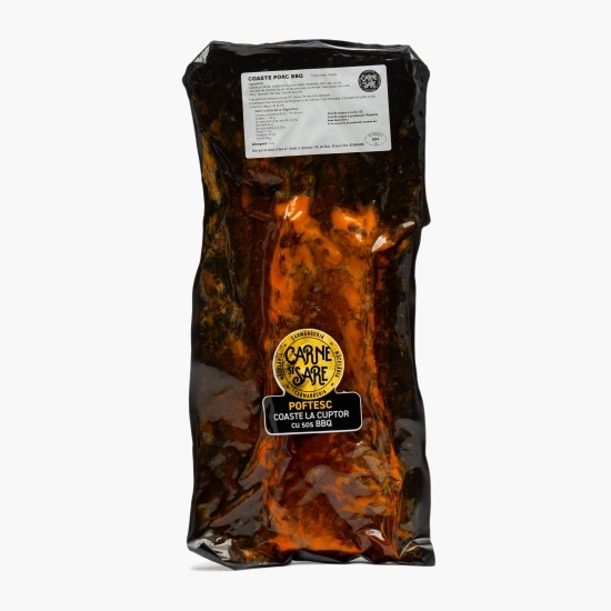 Coaste de porc gătite sous vide cu sos Barbeque 600g