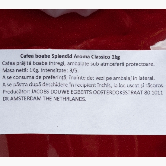 Cafea boabe, prăjită, espresso Splendid Aroma Classico 1kg