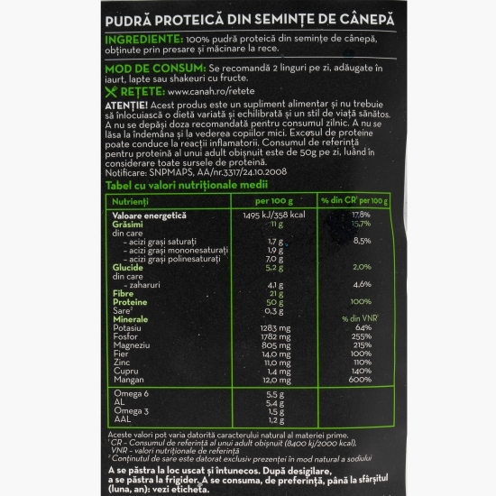 Pudră proteică de cânepă, Hemp Essential 300g