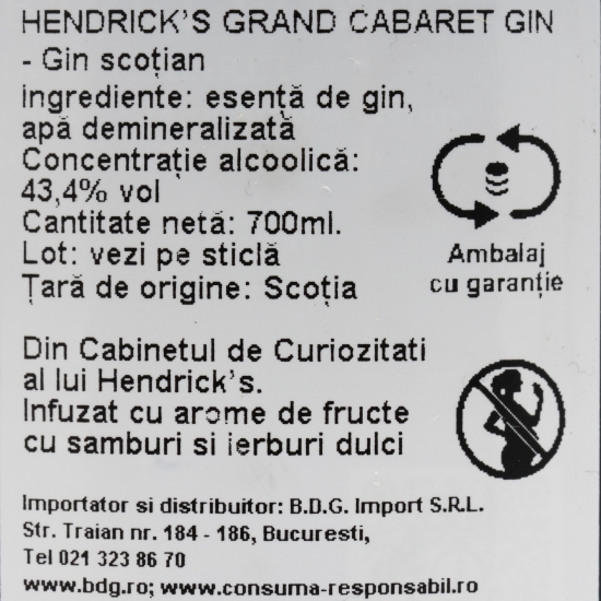 Gin Grand Cabaret, 43.4% alc. 0.7l