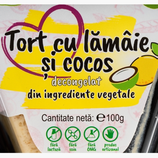 Tort vegan cu lămâie și cocos 100g