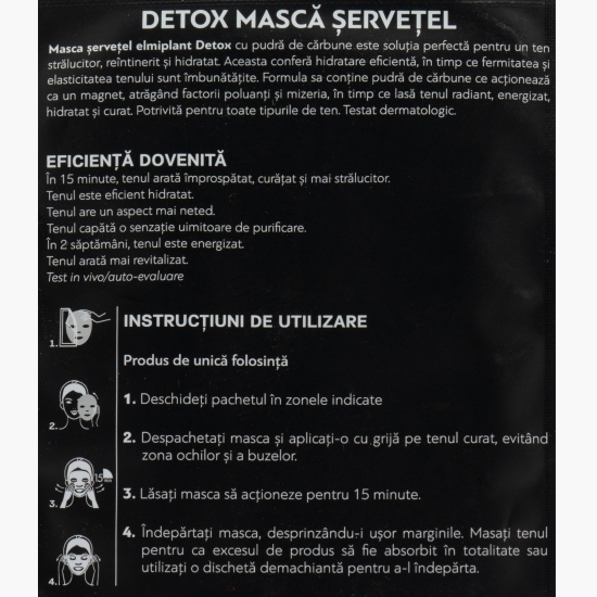 Mască șervețel Detox 20ml