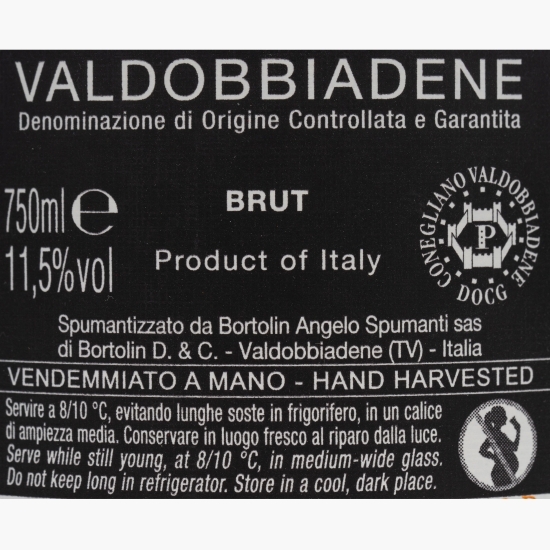 Vin spumant alb brut Valdobbiane Superiore, 11.5%, 0.75l