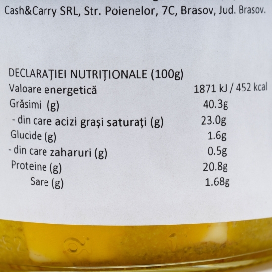 Brânză maturată de oaie în ulei de măsline 380g