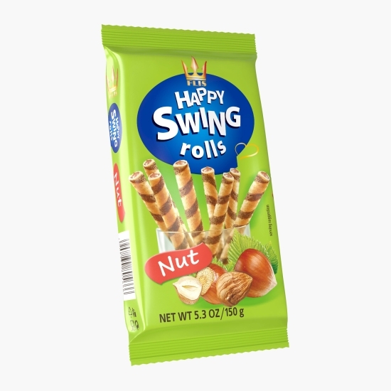 Rulouri din napolitană cu cremă de alune Happy Swing 150g