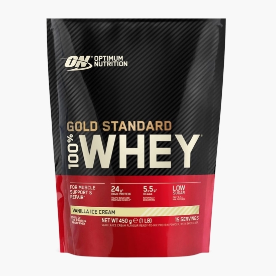 Proteine din zer 100% Whey Gold Standard, aromă vanilie, 450g 