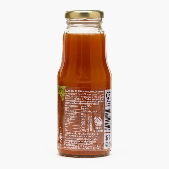 Suc natural de mere, morcovi și ghimbir 0.3l