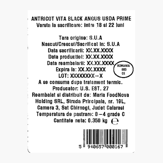 Antricot de vită Black Angus USDA Prime 250g