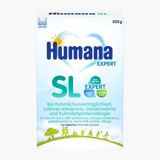 Formulă specială de lapte fără lactoză, SL Expert 500g, de la naștere