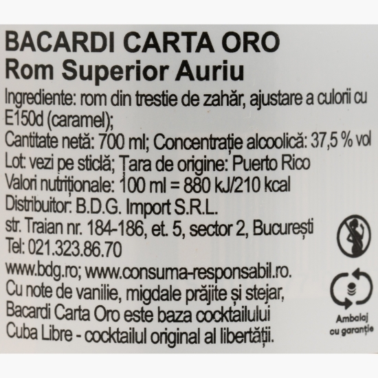 Rom Carta Oro Gold 42% alc. 0.7l