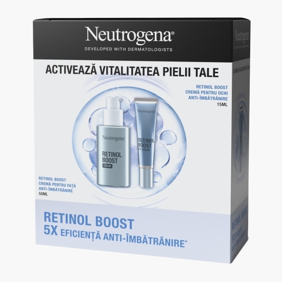 Set cadou Retinol Boost (cremă de față anti-îmbătrânire 50ml + cremă pentru ochi anti-îmbătrânire 15 ml)