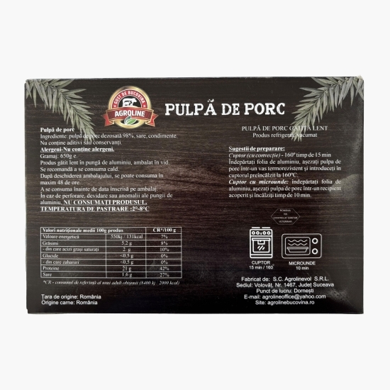 Pulpă de porc gătită lent 650g