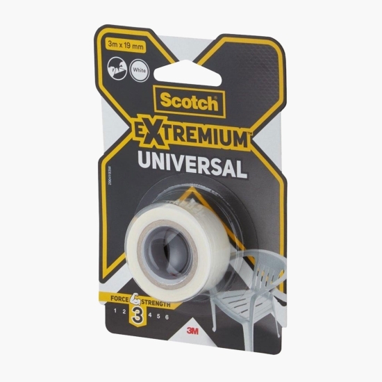 Bandă adezivă reparații uz general Scotch Extremium, 19mmx3m, albă