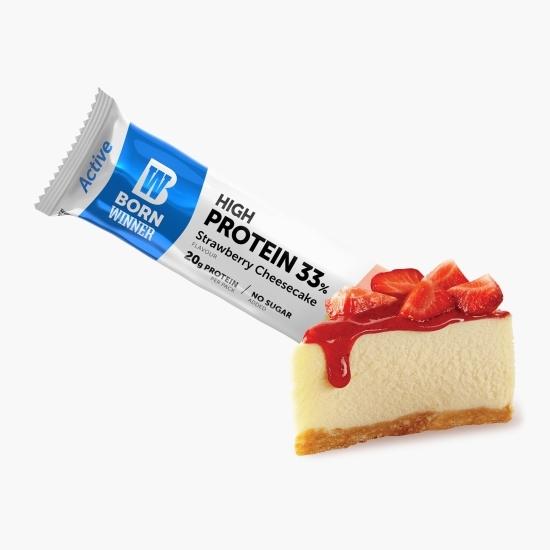 Baton proteic cu aromă de cheesecake cu căpșuni, fără zahăr adăugat Active 2x30g