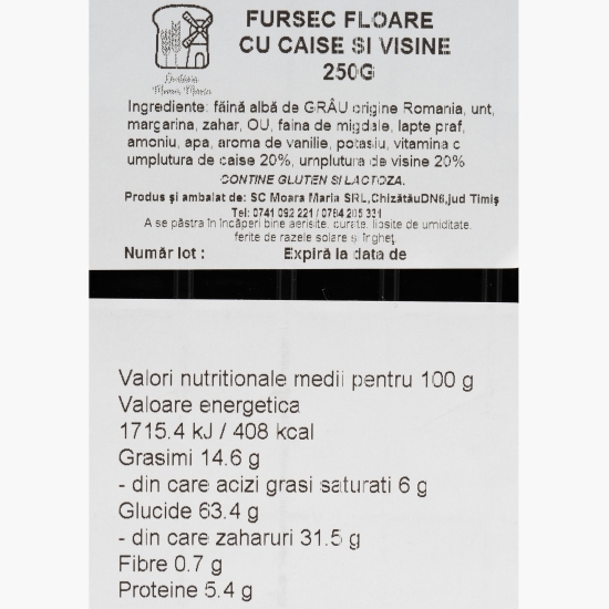 Fursecuri floare cu caise și vișine 250g