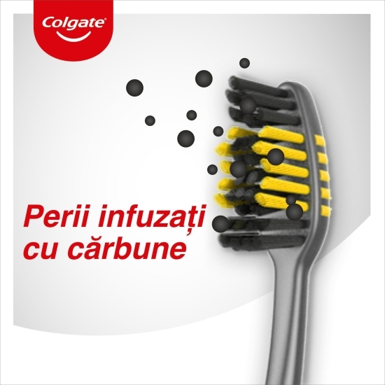 Pachet: 3x Periuță de dinți cu peri de duritate medie ZigZag Charcoal