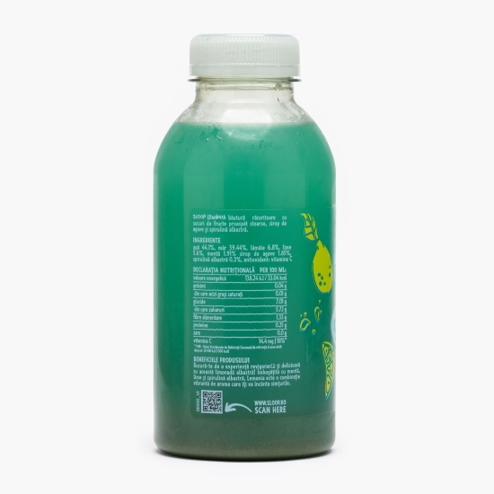 Limonadă cu mentă, lime și spirulină albastră 400ml