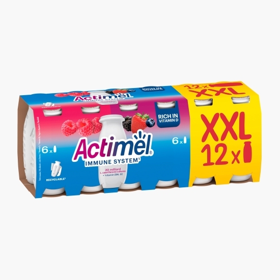 Iaurt de băut cu zmeură și fructe de pădure 12x100g