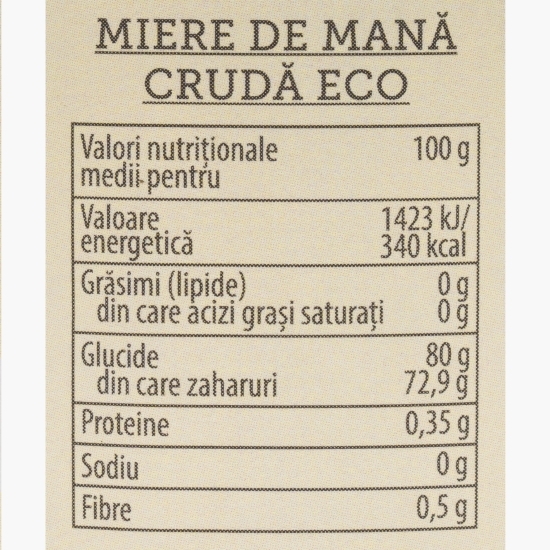 Miere de mană crudă eco 800g